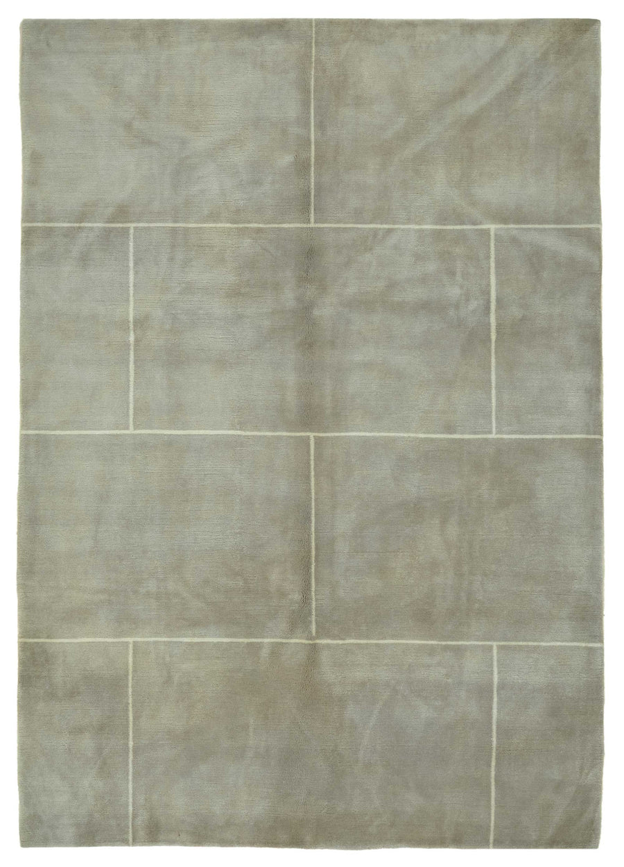 Komve Gri Halı Geometrik Desenli Modern Dokuma 184x264 cm
