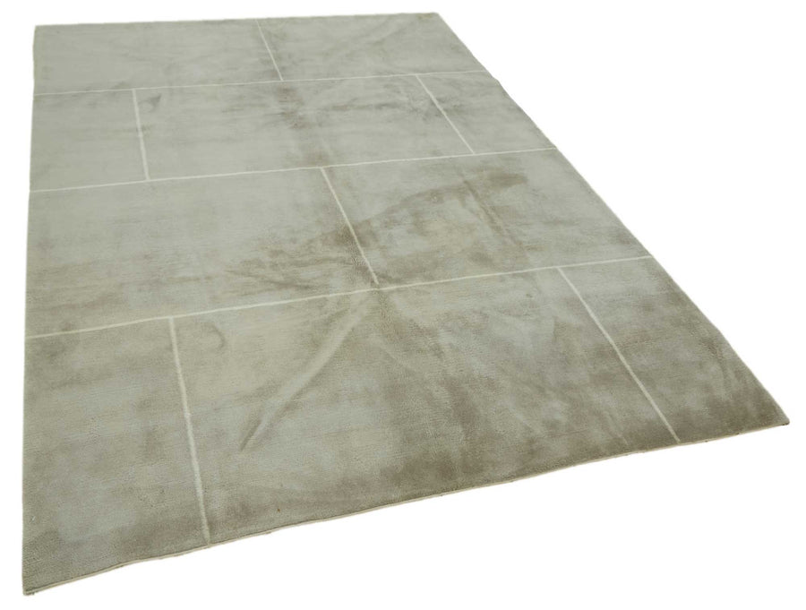 Komve Gri Halı Geometrik Desenli Modern Dokuma 184x264 cm – genel görünüm