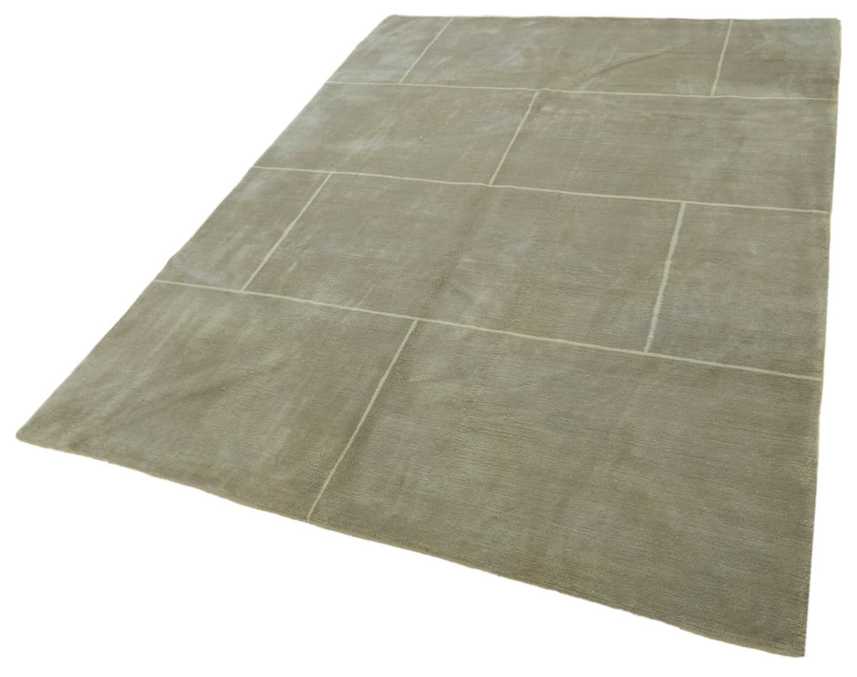 Komve Gri Halı Geometrik Desenli Modern Dokuma 184x264 cm – doku yakın çekim