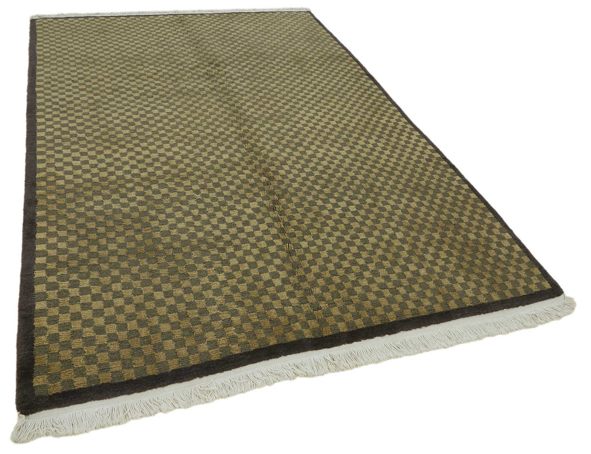 Komve Dokuma Modern Kahverengi Geometrik Desenli Halı 183x274 cm – genel görünüm