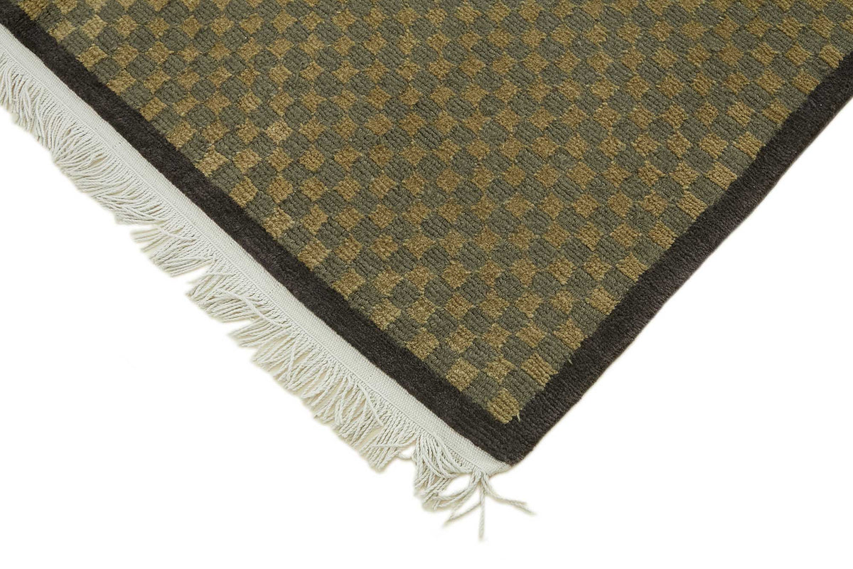 Komve Dokuma Modern Kahverengi Geometrik Desenli Halı 183x274 cm – detay görünümü