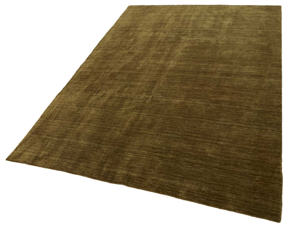 Komve Desensiz Düz Kahverengi ve Yeşil El Dokuma Halı 185x272 cm – doku yakın çekim
