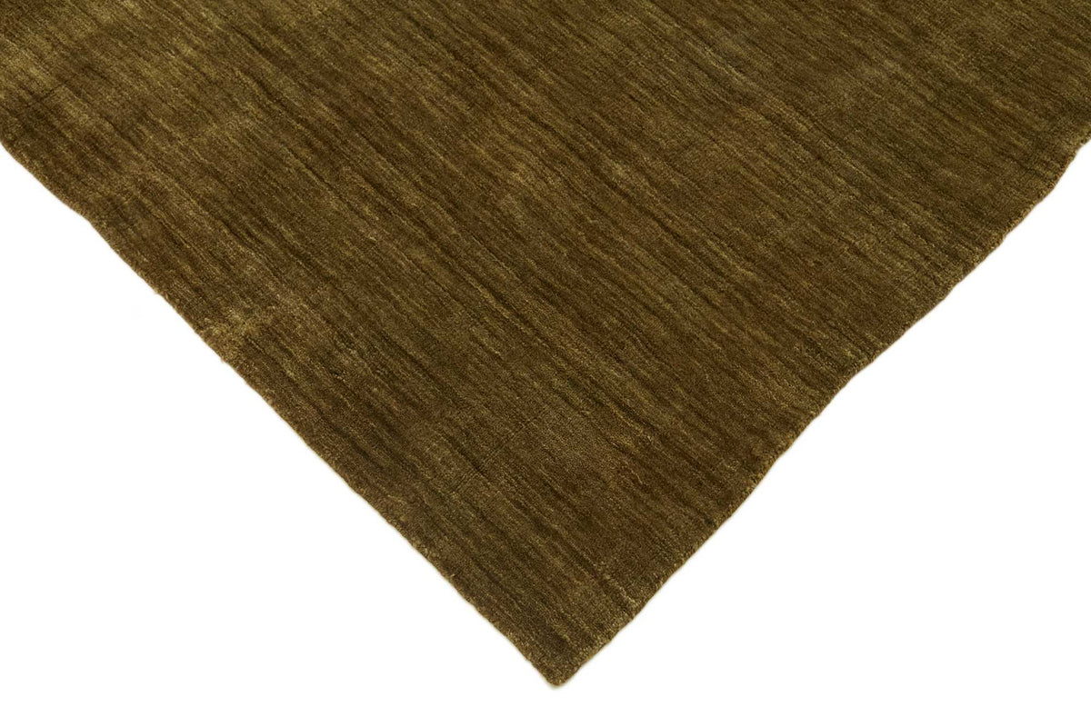 Komve Desensiz Düz Kahverengi ve Yeşil El Dokuma Halı 185x272 cm – detay görünümü
