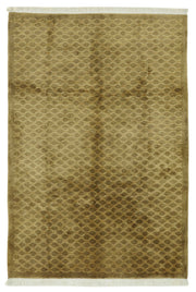 Komve Geometrik Desenli Kahverengi ve Bej Modern Halı 182x278 cm