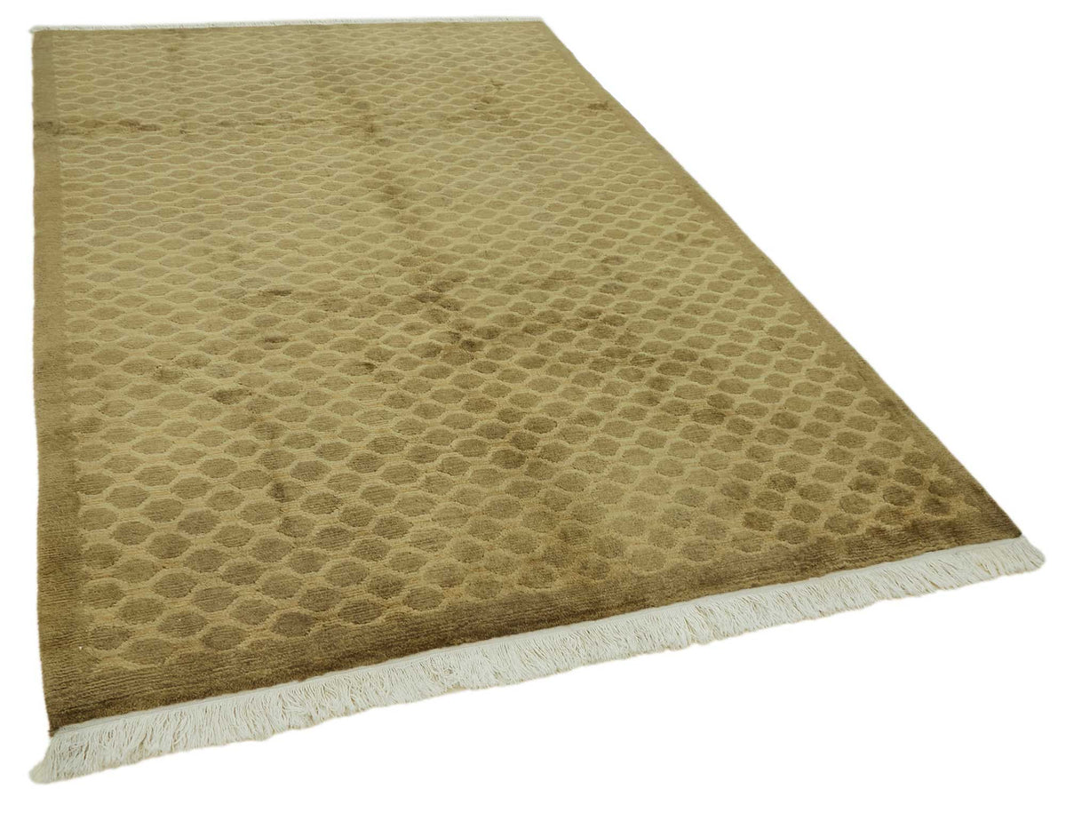 Komve Geometrik Desenli Kahverengi ve Bej Modern Halı 182x278 cm – genel görünüm