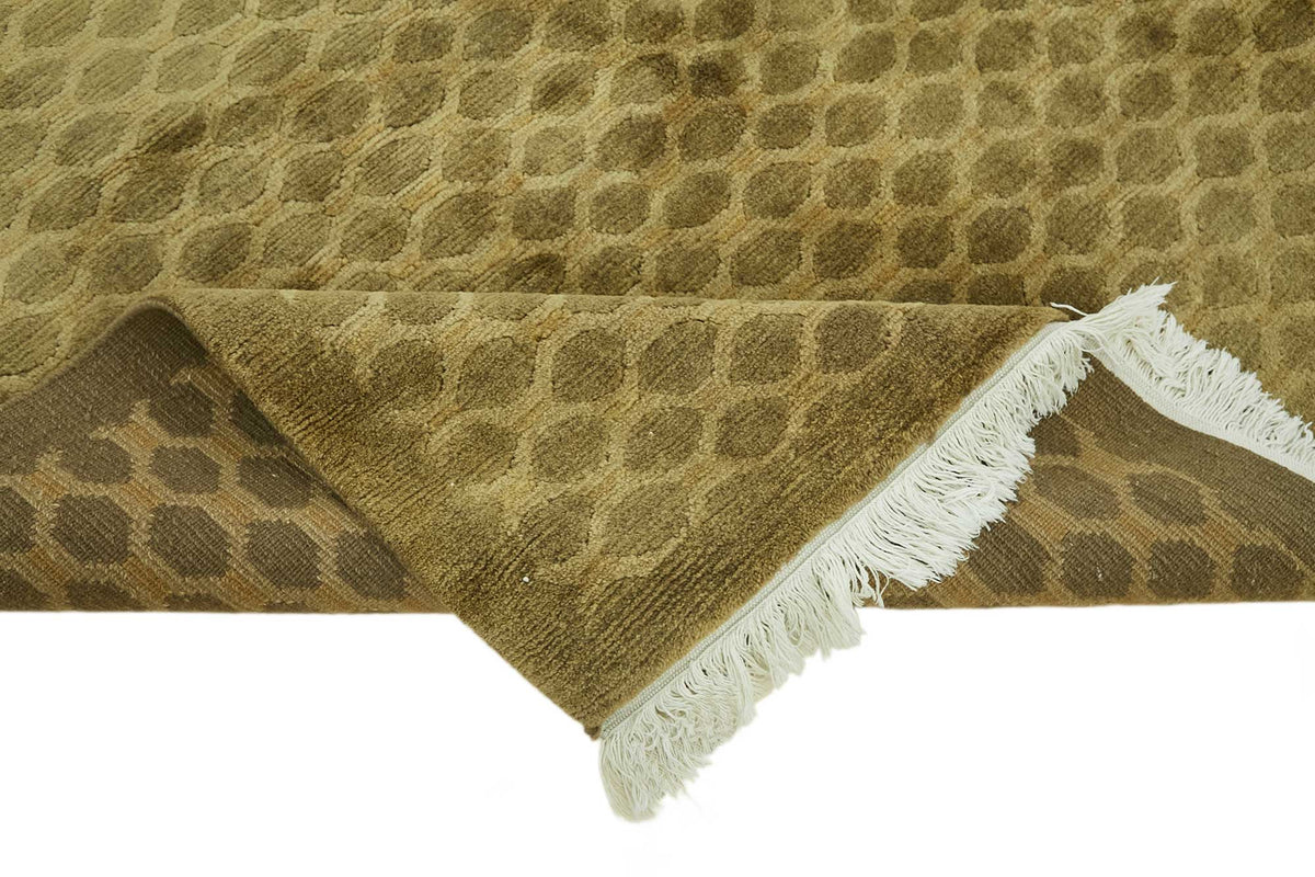 Komve Geometrik Desenli Kahverengi ve Bej Modern Halı 182x278 cm – kenar detayı