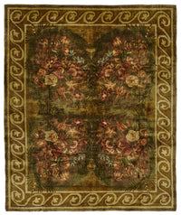 Komve Kahverengi Çiçekli Klasik El Dokuma Halı 235x290 cm