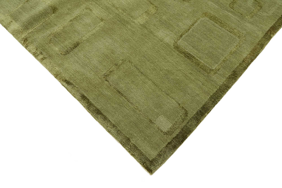 Komve Modern Uşak Halı Yeşil ve Bej Geometrik Desenli 183x273 cm – detay görünümü
