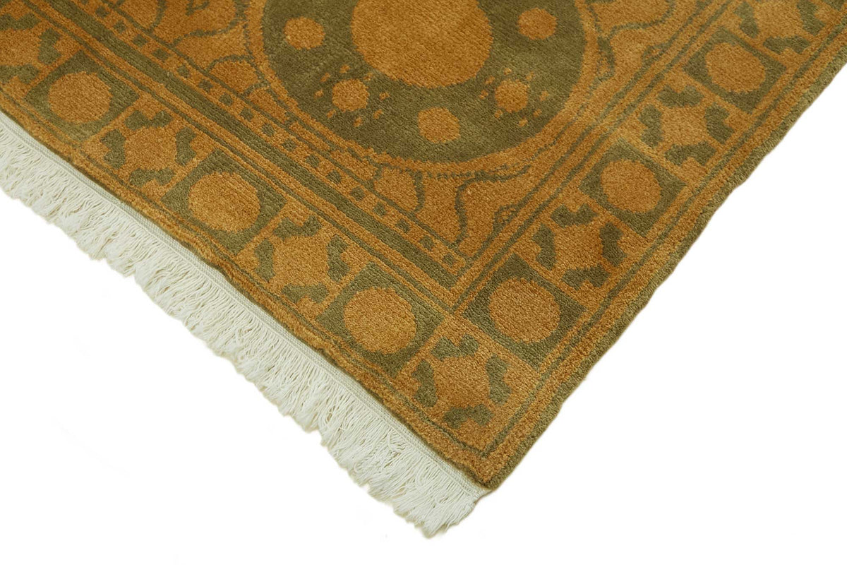 Komve Taba Gri Geometrik Desenli Klasik El Dokuma Halı 182x260 cm – detay görünümü