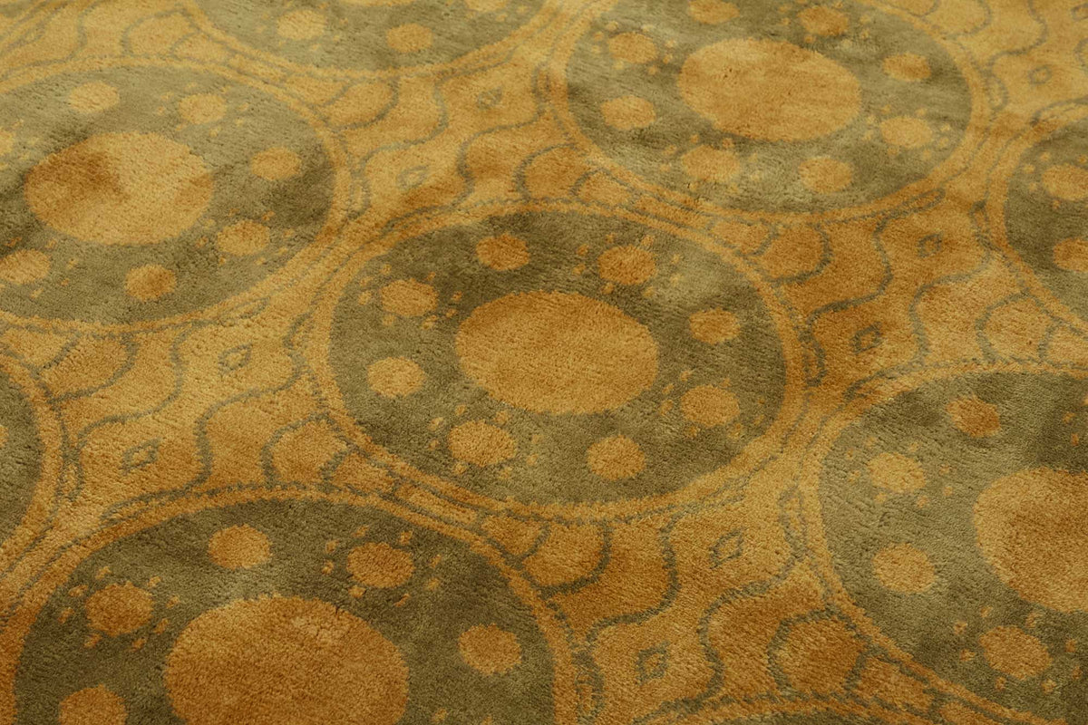 Komve Taba Gri Geometrik Desenli Klasik El Dokuma Halı 182x260 cm – mekânda kullanım