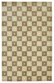 Komve Uşak El Dokuma Bej Kahverengi Geometrik Halı 176x278 cm 47589