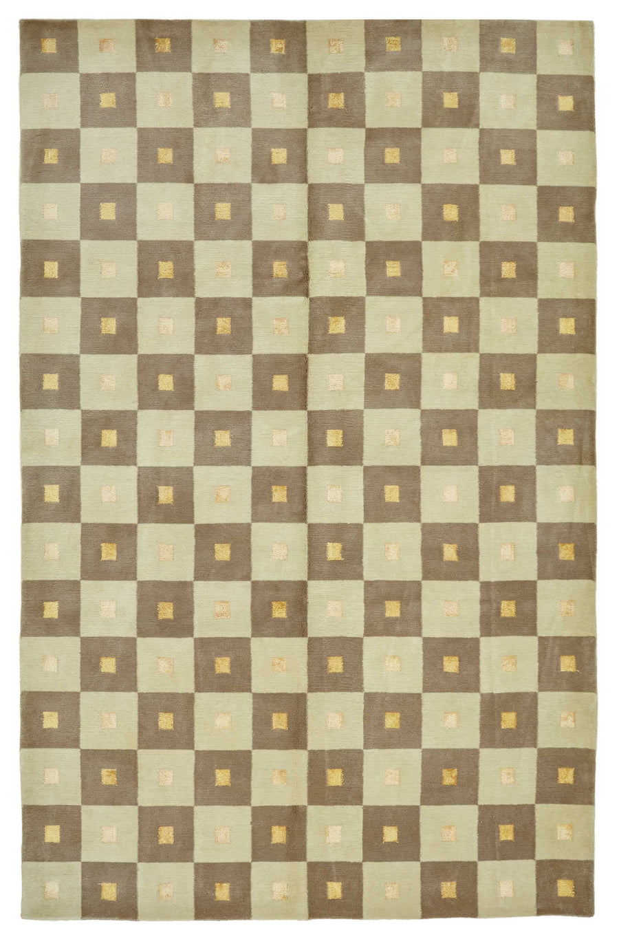 Komve Uşak El Dokuma Bej Kahverengi Geometrik Halı 176x278 cm 47589