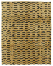 Komve Bej Antrasit Geometrik Desenli Modern El Dokuma Halı 243x302 cm