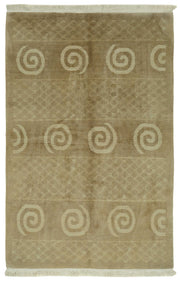 Komve Bej Rengi Halı Modern Geometrik Kabartmalı Dokuma 183x277 cm