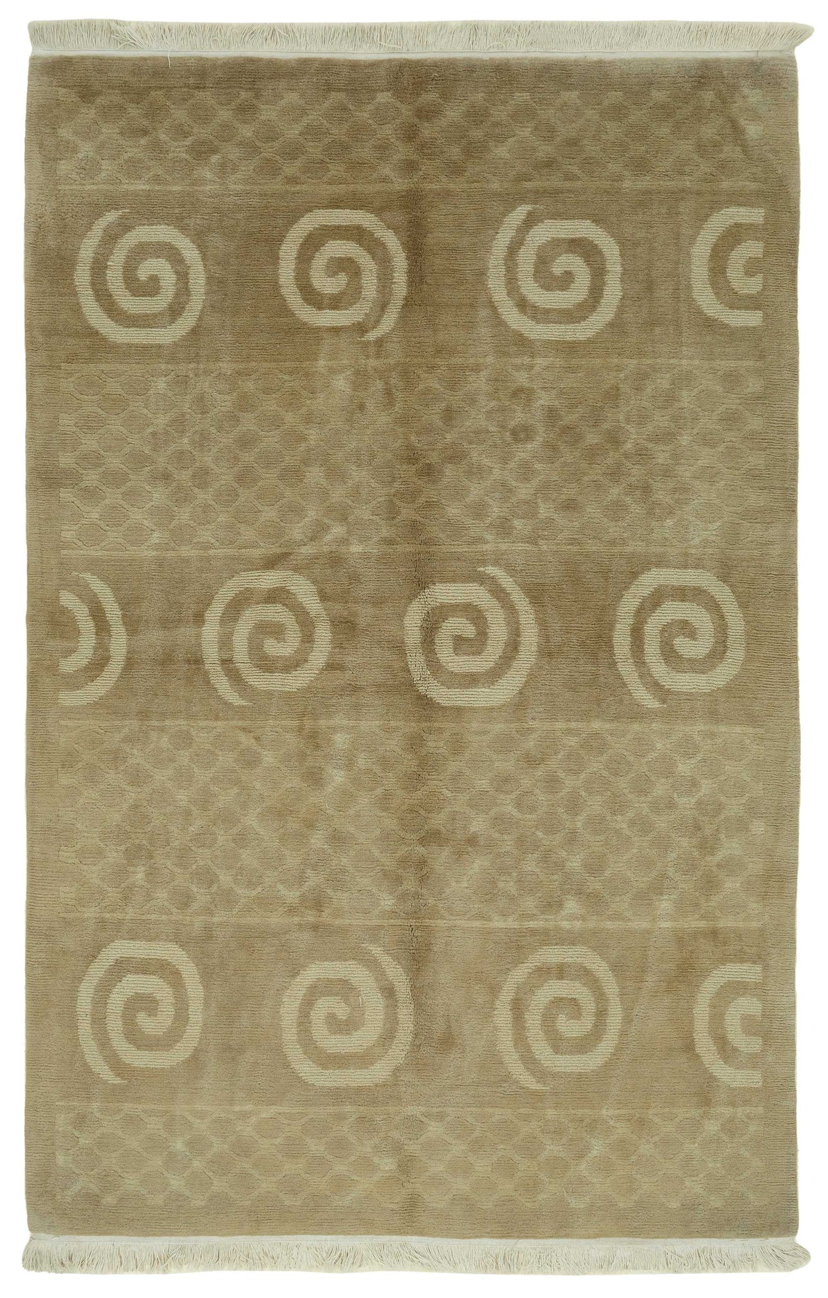 Komve Bej Rengi Halı Modern Geometrik Kabartmalı Dokuma 183x277 cm