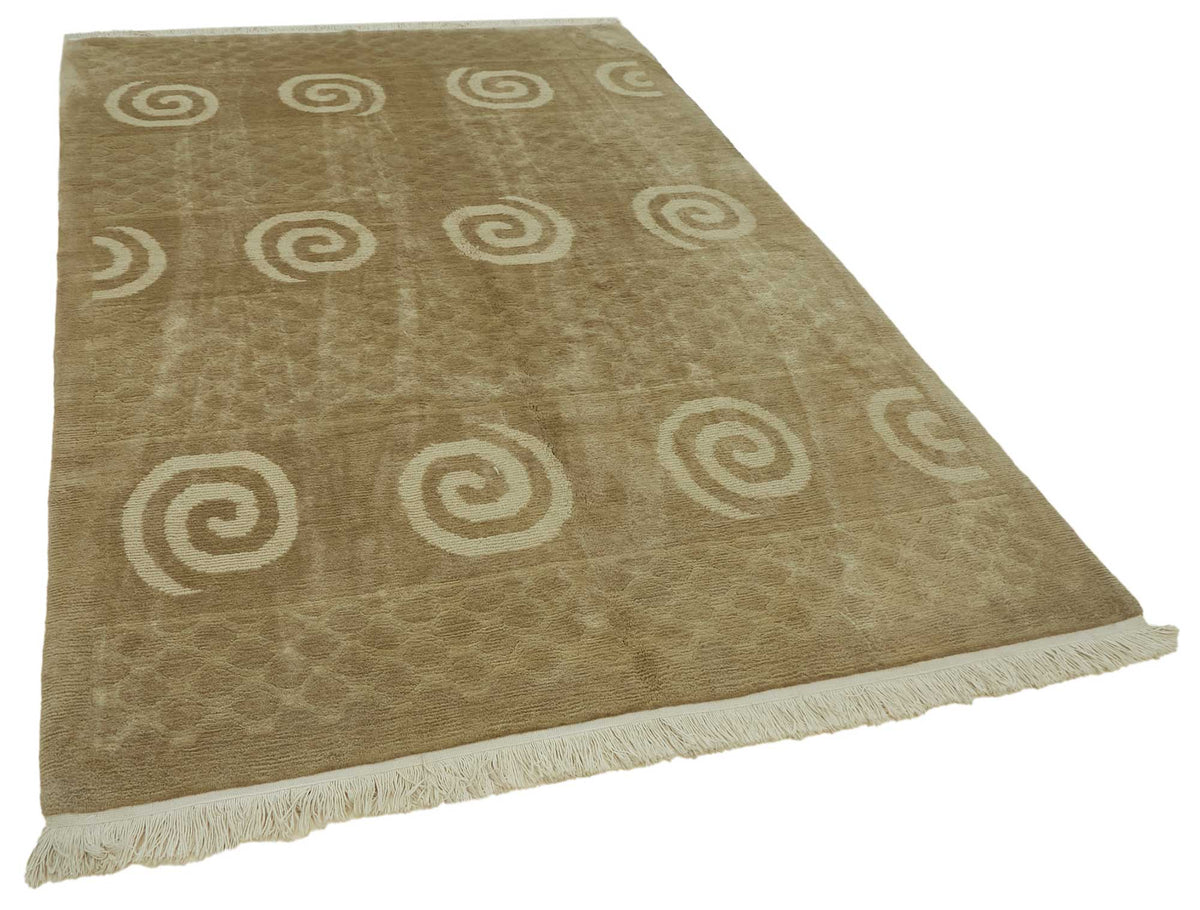 Komve Bej Rengi Halı Modern Geometrik Kabartmalı Dokuma 183x277 cm – genel görünüm
