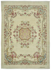 Rusvo Vintage Düz Pembe ve Bej Tonlarında Büyük Halı 286x400 cm