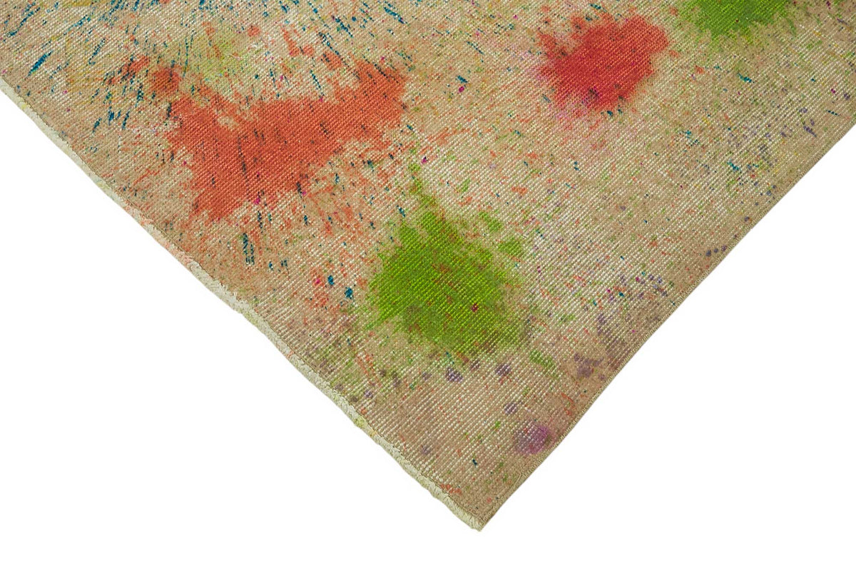 Rusvo Bej Soyut Desenli Çok Renkli Vintage Halı 300x376 cm – detay görünümü