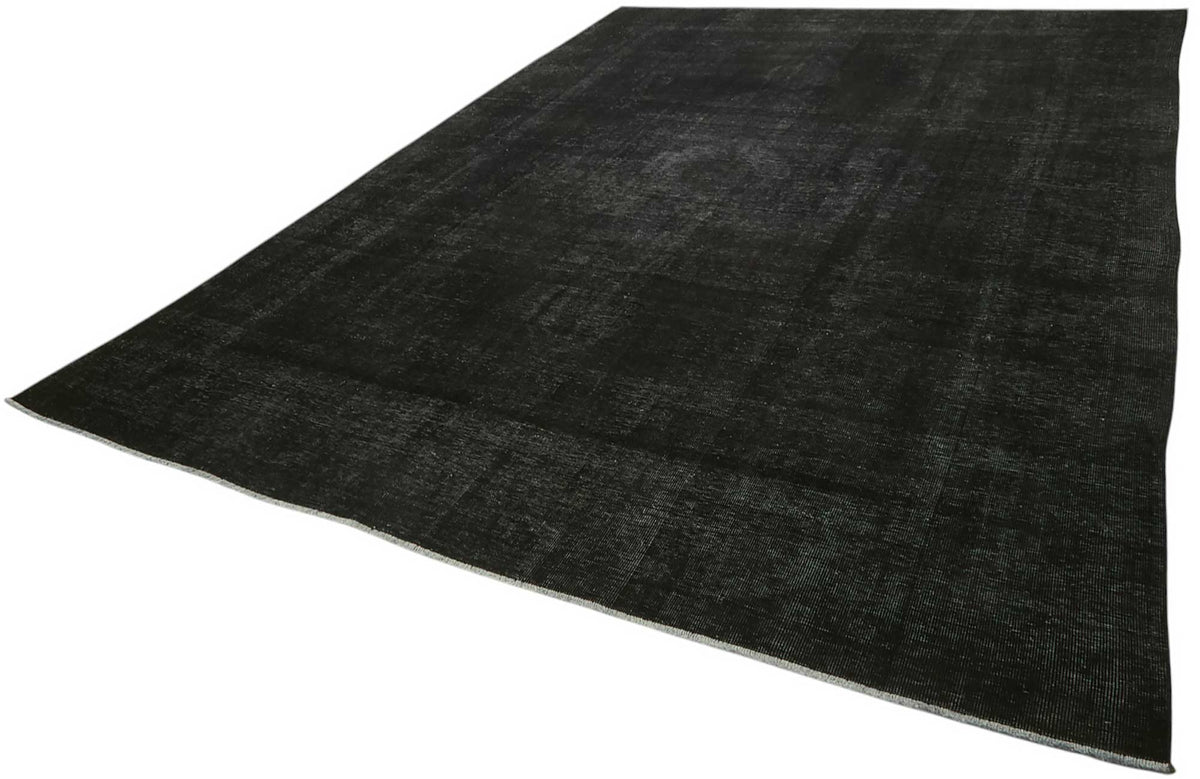 Zelko Siyah Gri Düz Modern El Dokuma Halı 280x386 cm – doku yakın çekim