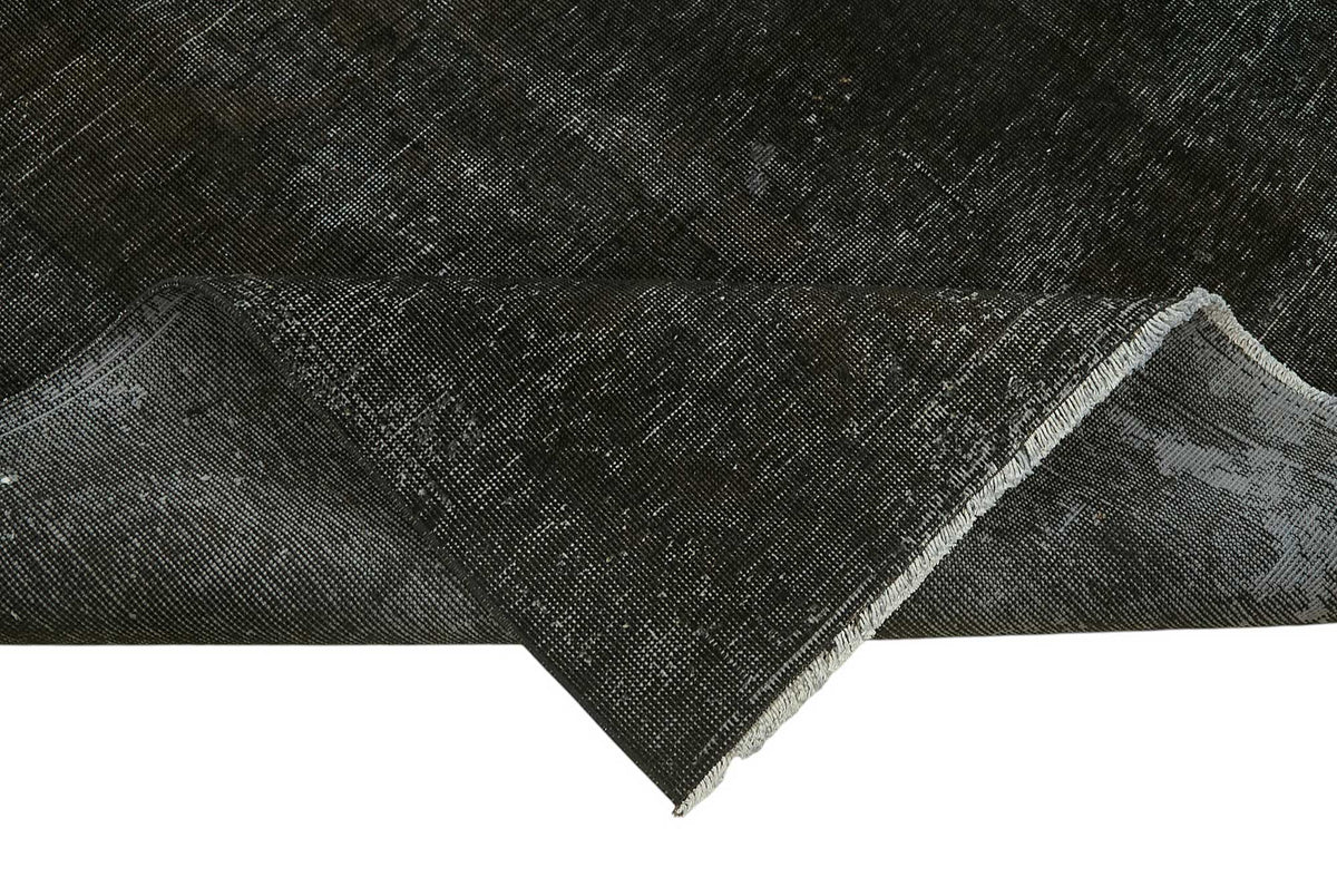 Zelko Siyah Gri Düz Modern El Dokuma Halı 280x386 cm – kenar detayı