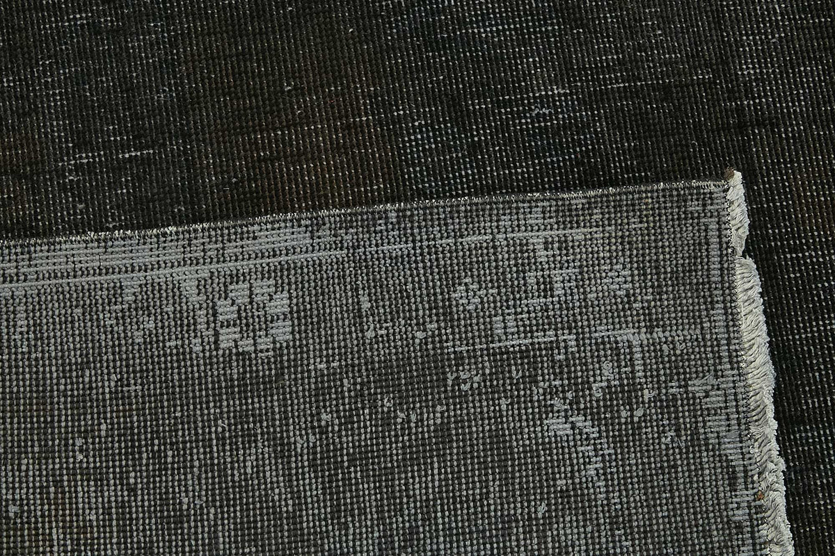Zelko Siyah Gri Düz Modern El Dokuma Halı 280x386 cm – arka yüz görünümü