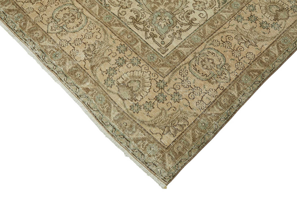 Rusvo Bej Gri Madalyon Klasik El Dokuma Halı 255x362 cm – detay görünümü