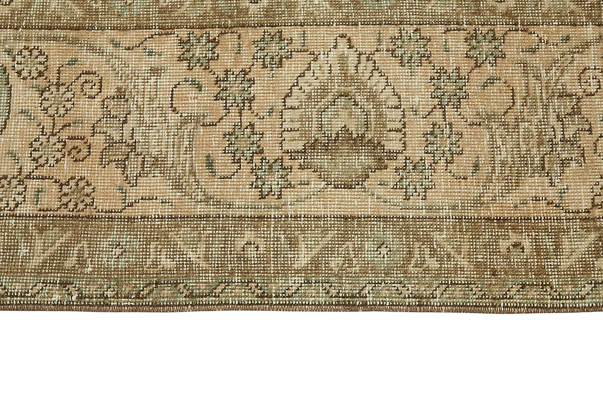 Rusvo Bej Gri Madalyon Klasik El Dokuma Halı 255x362 cm – farklı açı