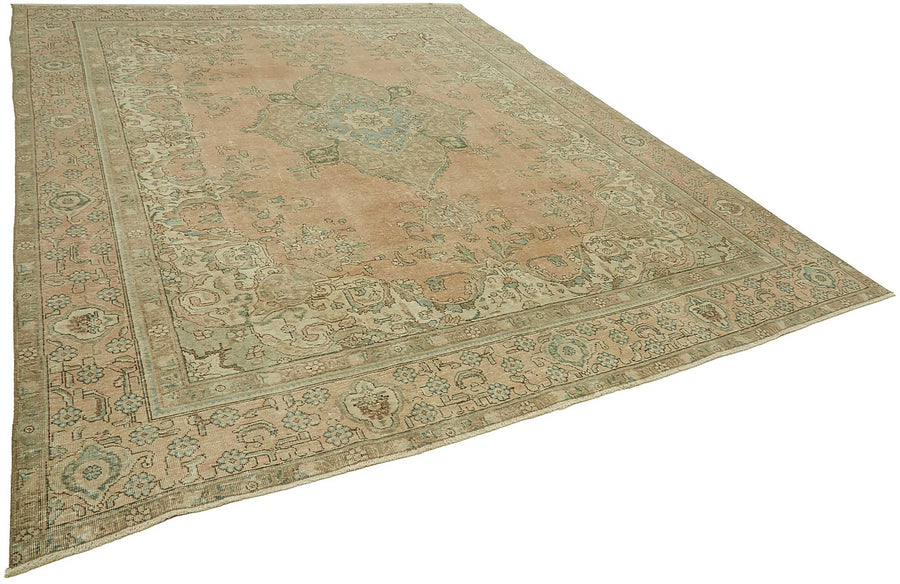 Rusvo Pembe Madalyon Desenli Yün ve Pamuk Dokuma Halı 288x385 cm – genel görünüm