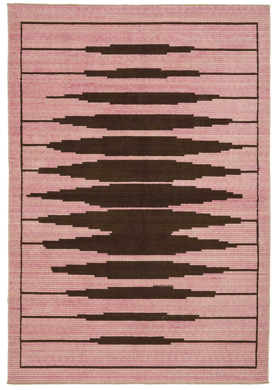 Veltos Pembe Modern Geometrik El Dokuma Halı 202x291 cm