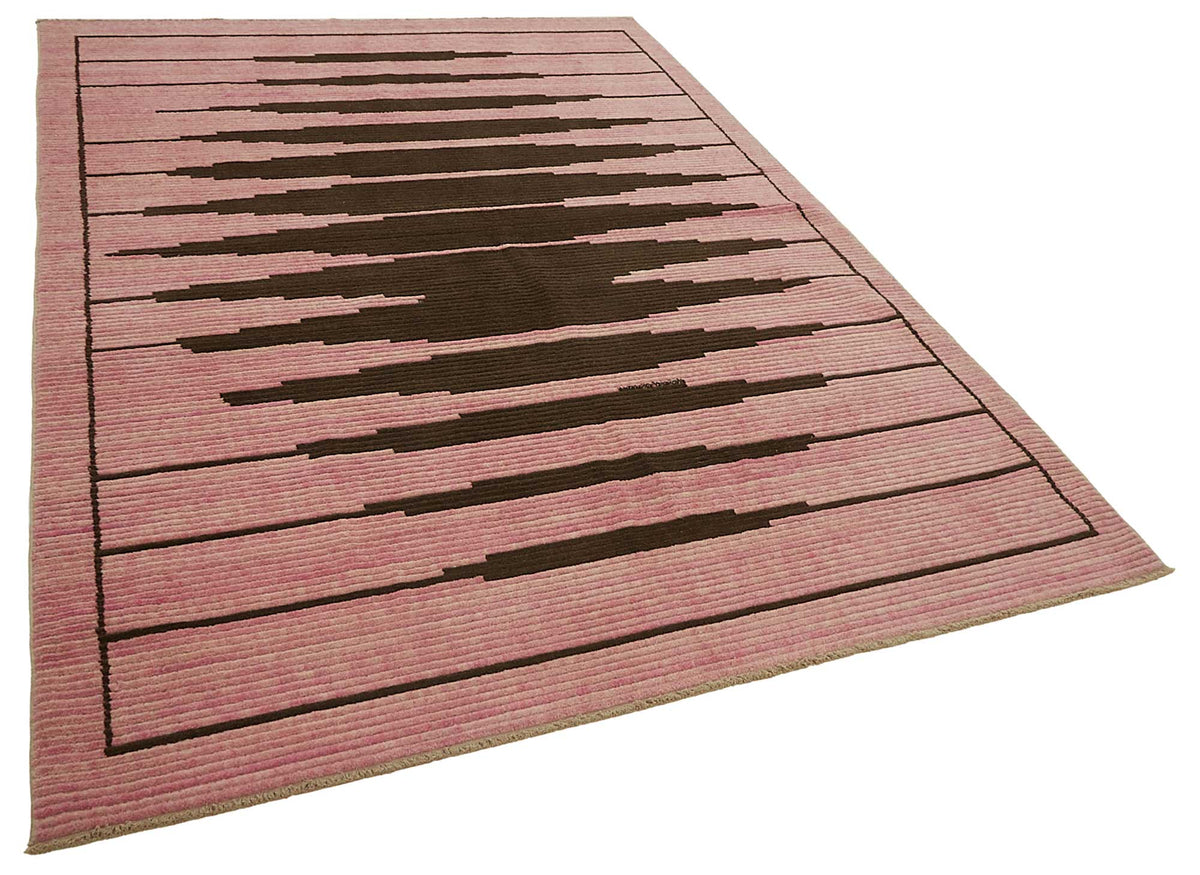 Veltos Pembe Modern Geometrik El Dokuma Halı 202x291 cm – genel görünüm