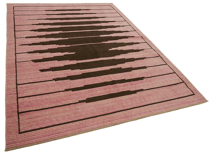 Veltos Pembe Modern Geometrik El Dokuma Halı 202x291 cm – genel görünüm