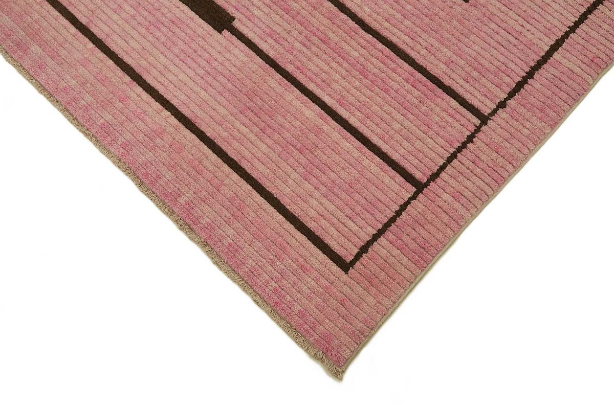 Veltos Pembe Modern Geometrik El Dokuma Halı 202x291 cm – detay görünümü