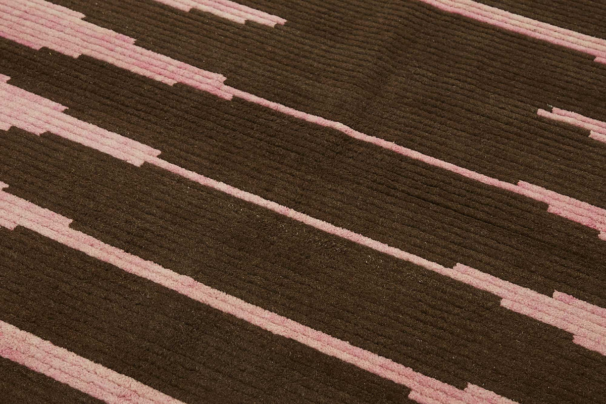Veltos Pembe Modern Geometrik El Dokuma Halı 202x291 cm – mekânda kullanım