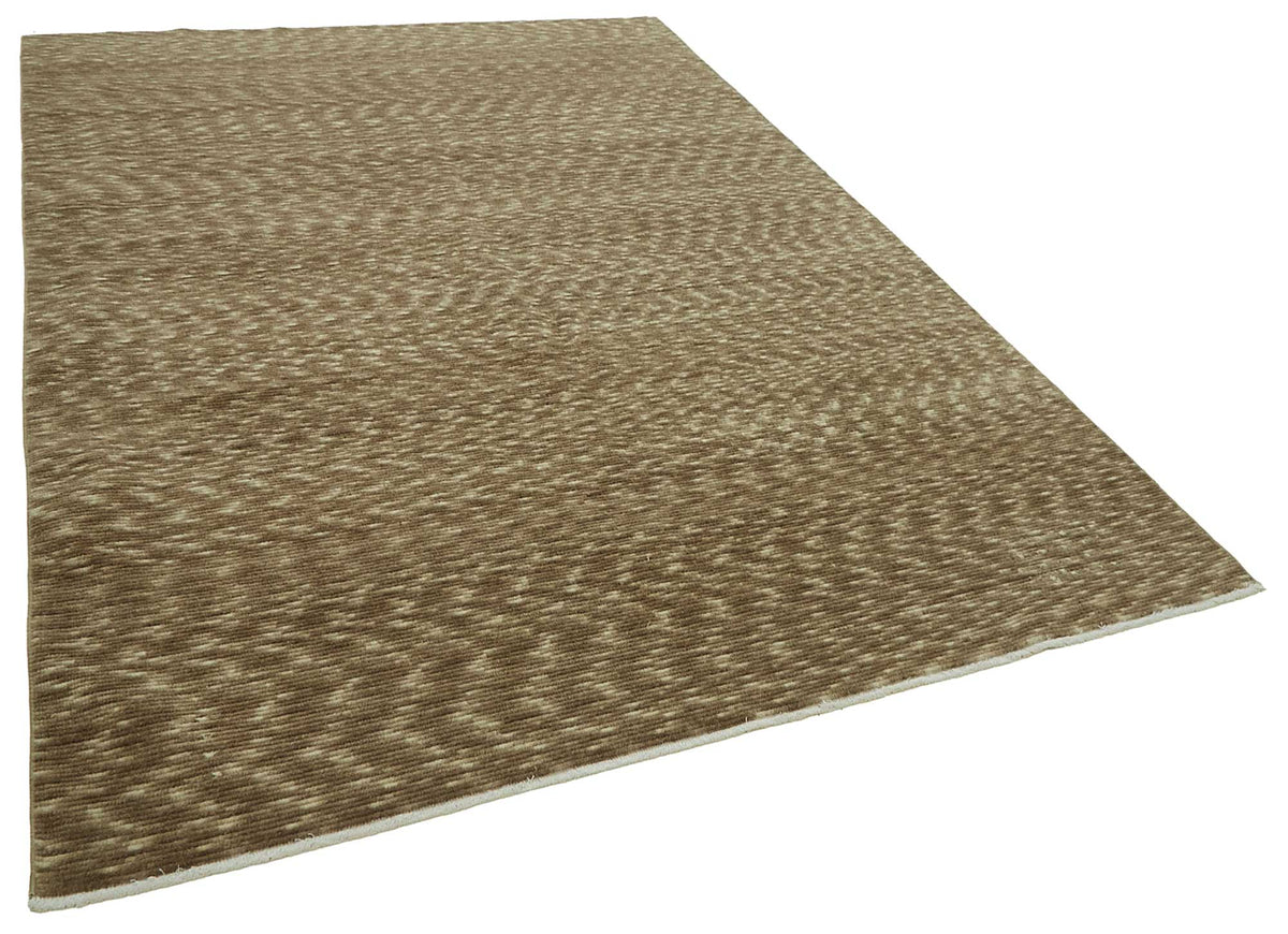 Veltos Kahverengi Bej Düz Dokuma El Dokuma Halı 206x303 cm – genel görünüm