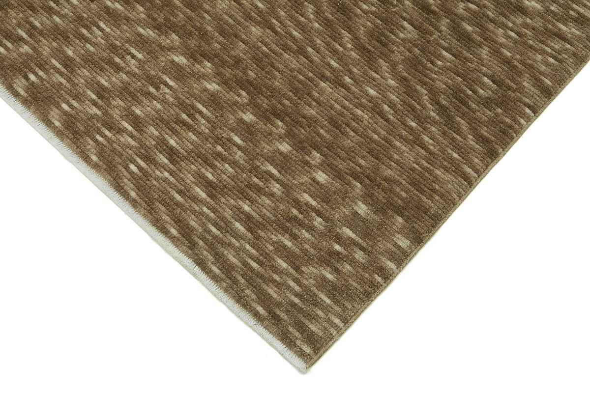 Veltos Kahverengi Bej Düz Dokuma El Dokuma Halı 206x303 cm – detay görünümü