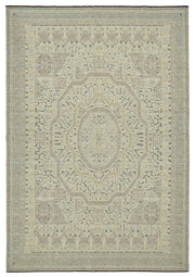 Veltos Bej Gri Madalyon Desenli Klasik El Dokuma Halı 200x297 cm