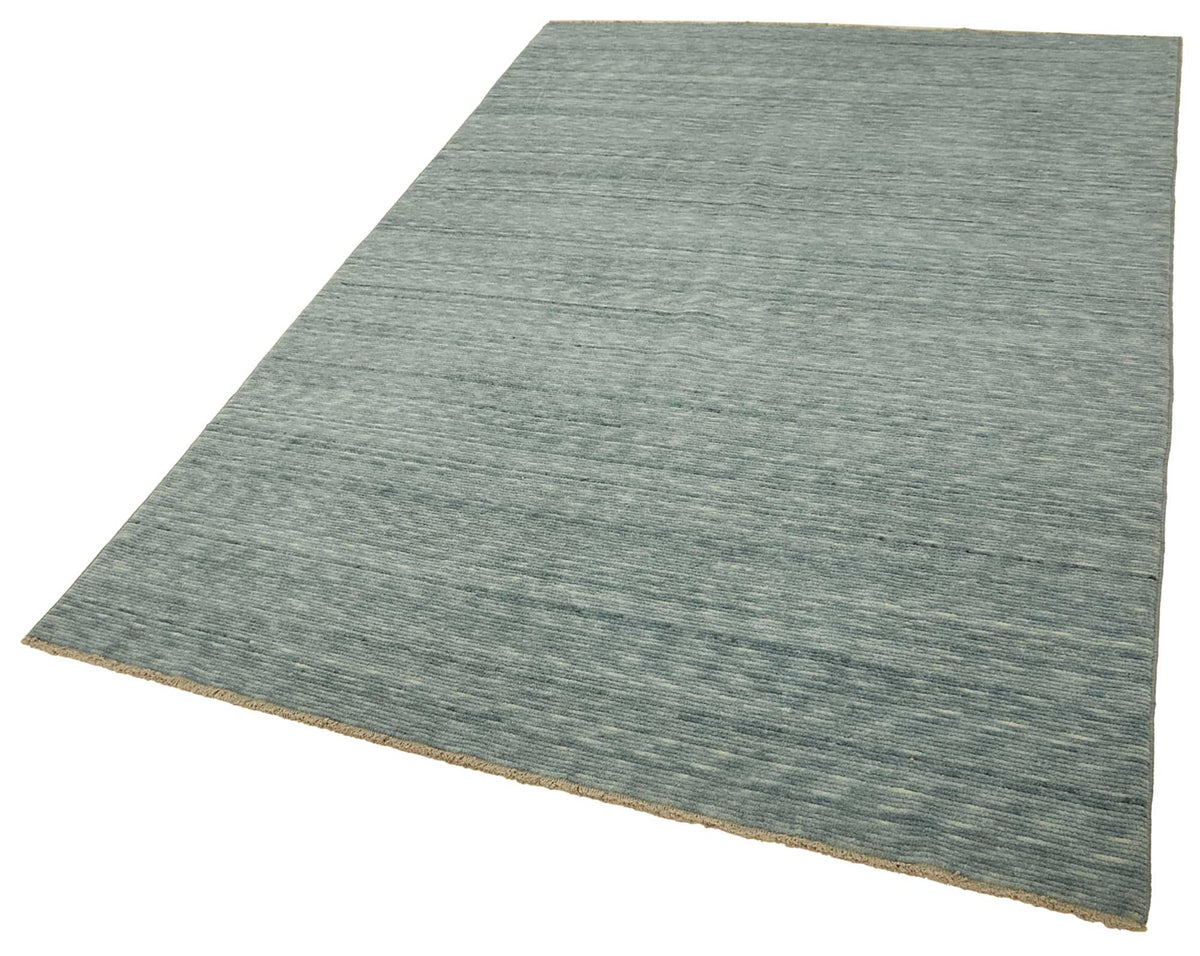 Veltos Gri Mavi Çizgili Modern El Dokuma Halı 193x297 cm – doku yakın çekim