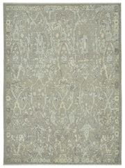 Veltos Gri Beyaz Halı Soyut Desenli ve Bordürlü 217x300 cm