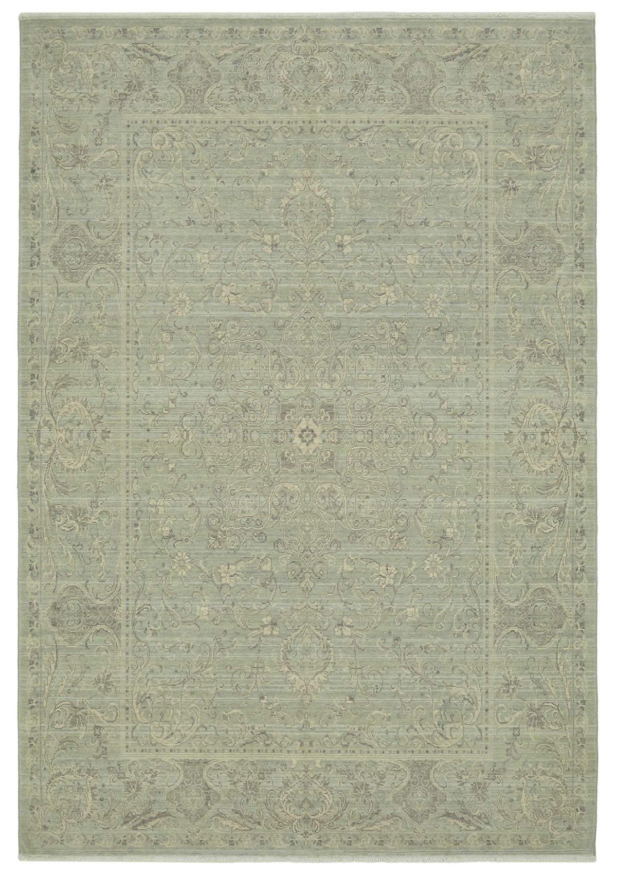 Veltos Açık Gri Halı Klasik Madalyon Desenli El Dokuma 203x297 cm