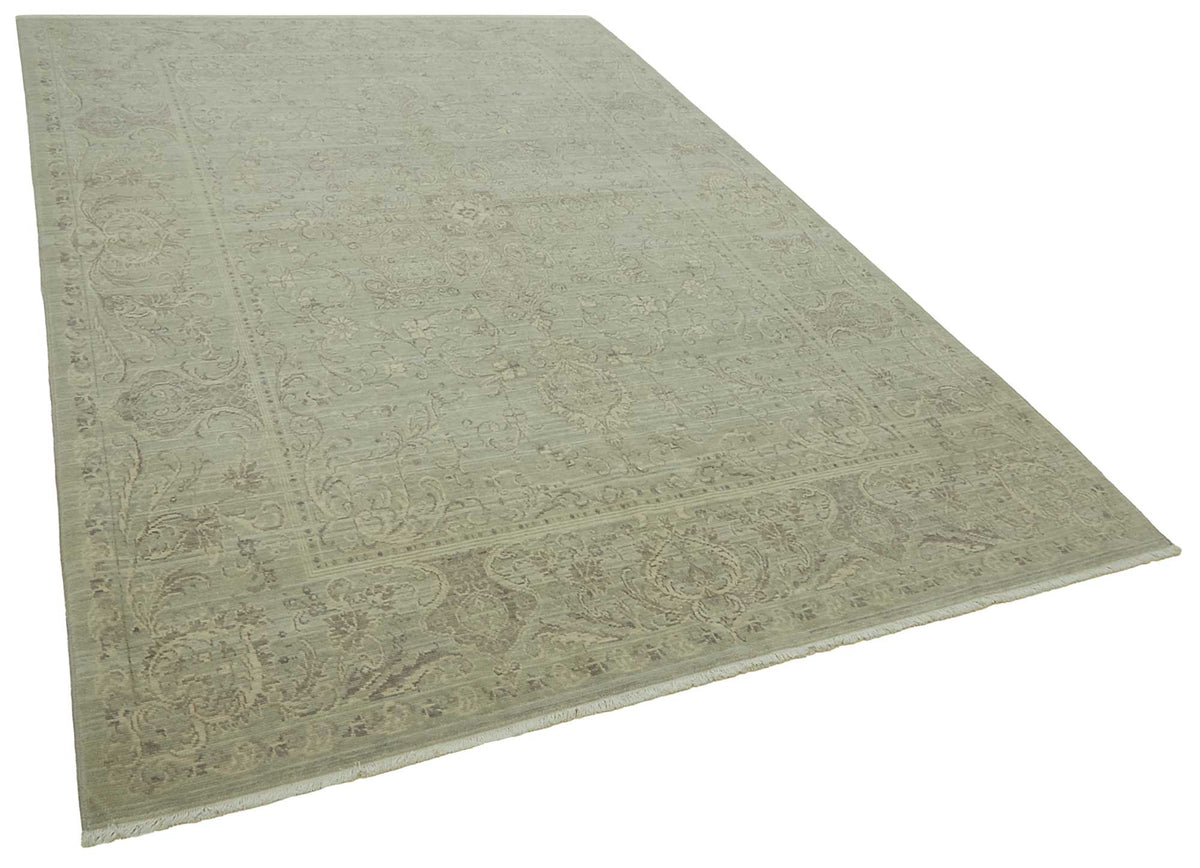 Veltos Açık Gri Halı Klasik Madalyon Desenli El Dokuma 203x297 cm – genel görünüm