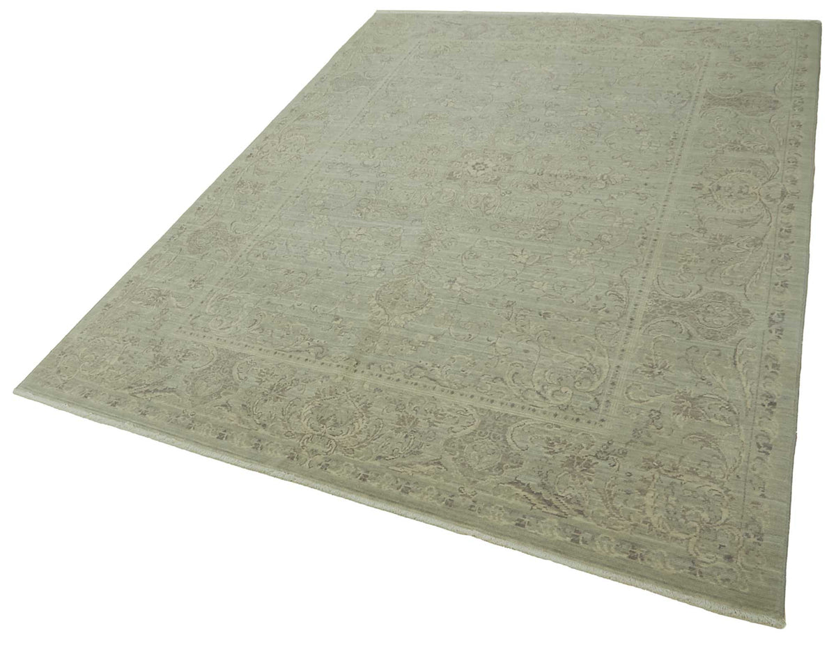 Veltos Açık Gri Halı Klasik Madalyon Desenli El Dokuma 203x297 cm – doku yakın çekim