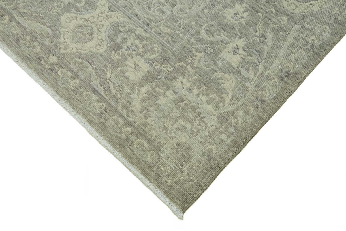 Veltos Gri Bej Madalyon Desenli Klasik El Dokuma Halı 205x293 cm – detay görünümü