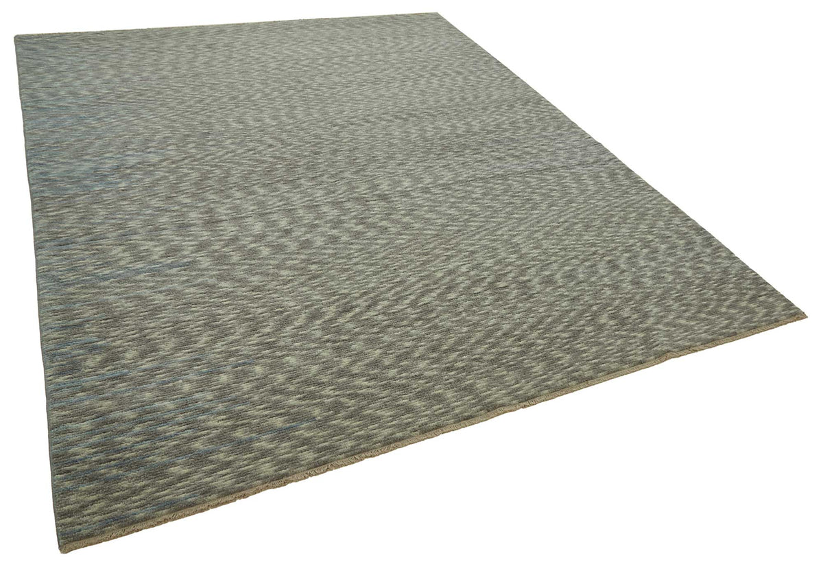 Veltos Gri Mavi Soyut Desenli Modern El Dokuma Halı 230x300 cm – genel görünüm