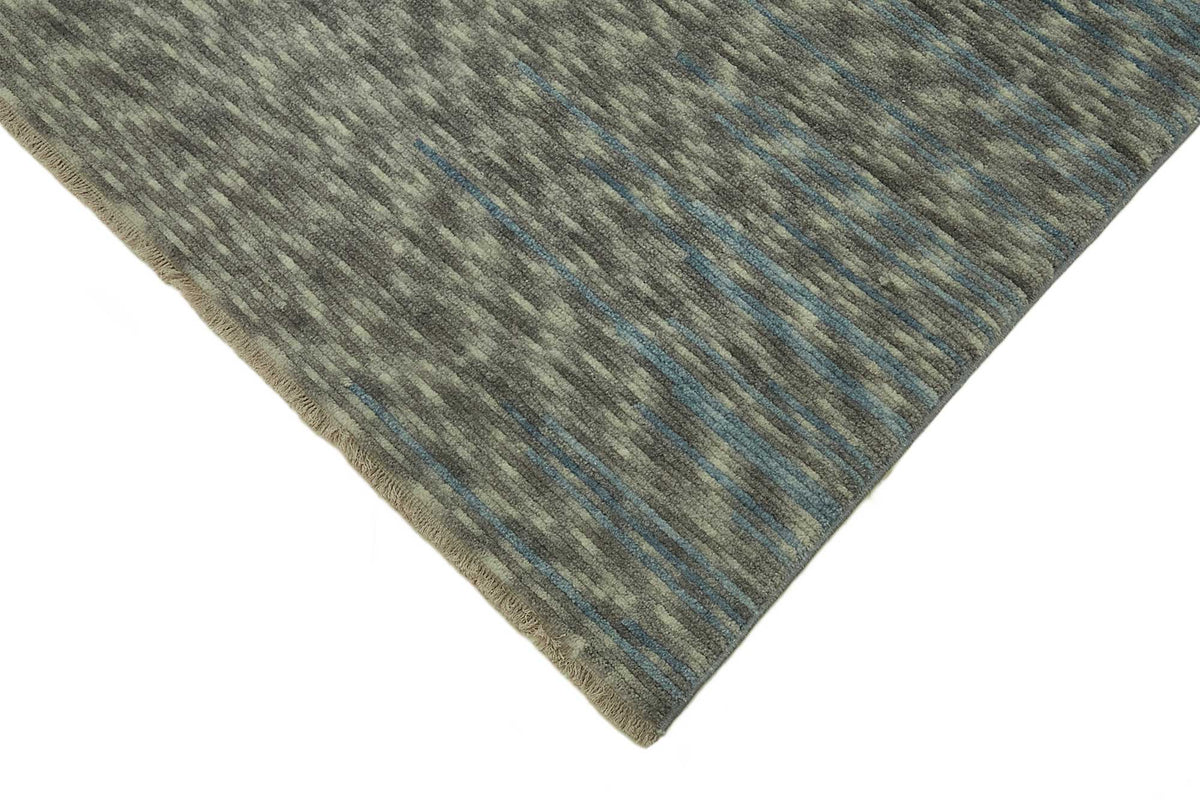 Veltos Gri Mavi Soyut Desenli Modern El Dokuma Halı 230x300 cm – detay görünümü
