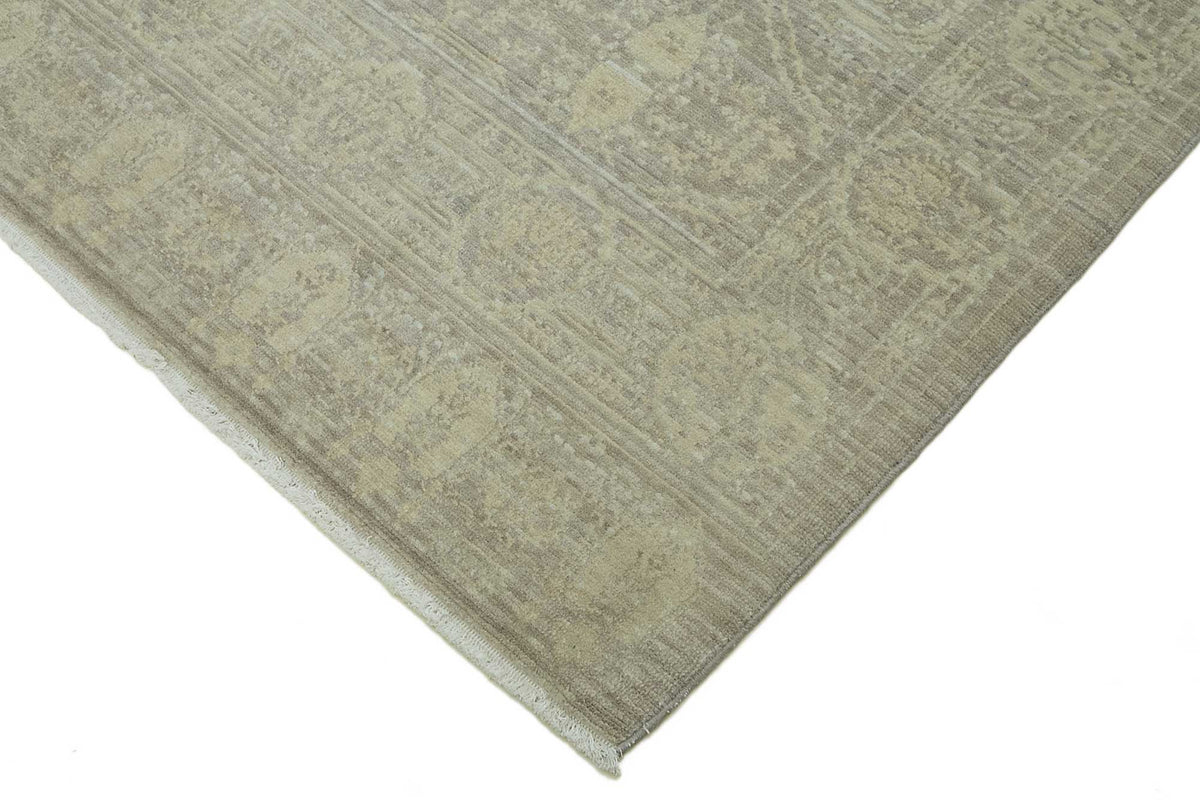 Veltos Uşak Bej Gri Madalyon Desenli Yün El Dokuma Halı 244x318 cm – detay görünümü