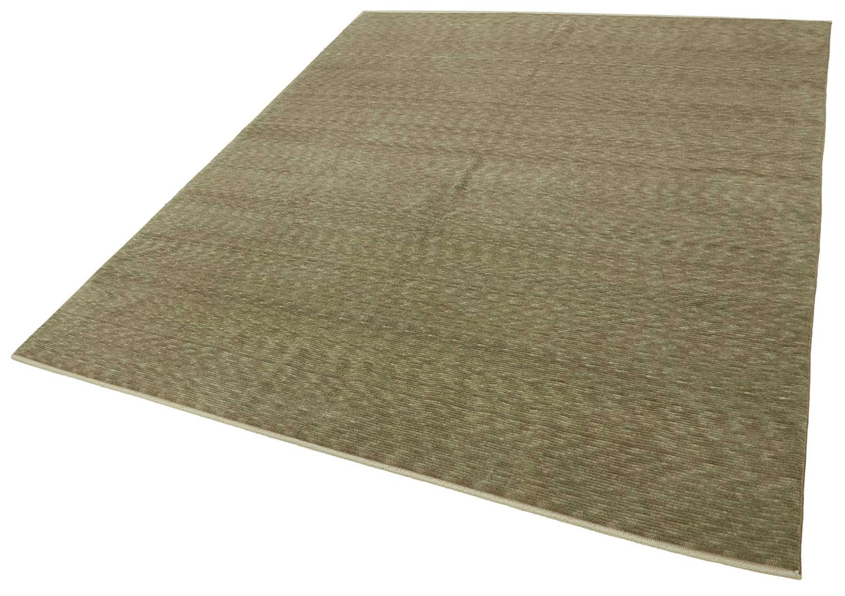 Veltos Bej Kahverengi Düz Modern El Dokuma Halı 240x300 cm – doku yakın çekim