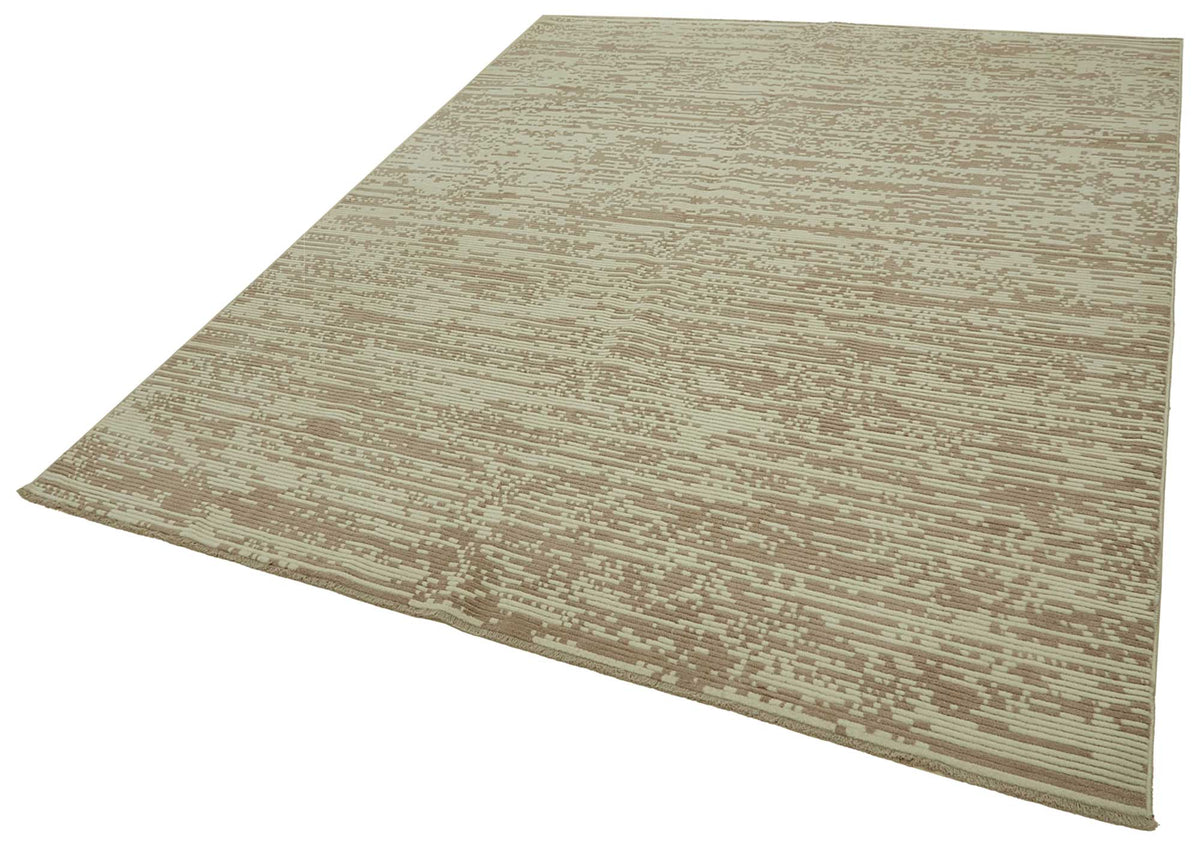 Veltos Uşak Bej Kahverengi Soyut Desenli Halı 240x293 cm 47723 – doku yakın çekim