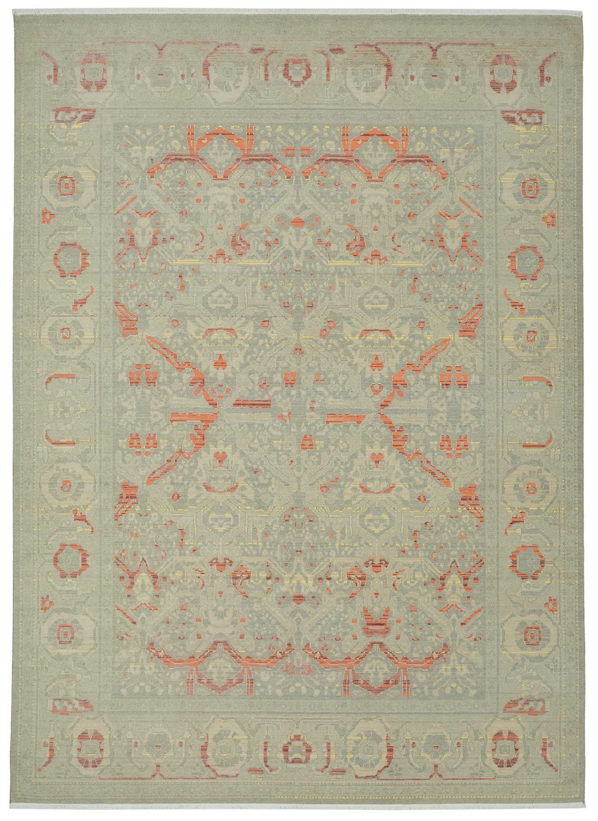 Veltos Uşak Halı Gri Turuncu Madalyon Desenli 240x333 cm 47727