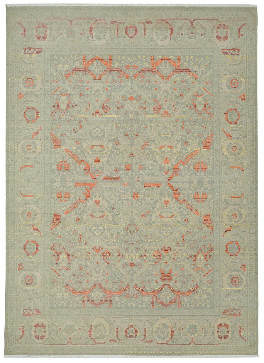 Veltos Uşak Halı Gri Turuncu Madalyon Desenli 240x333 cm 47727