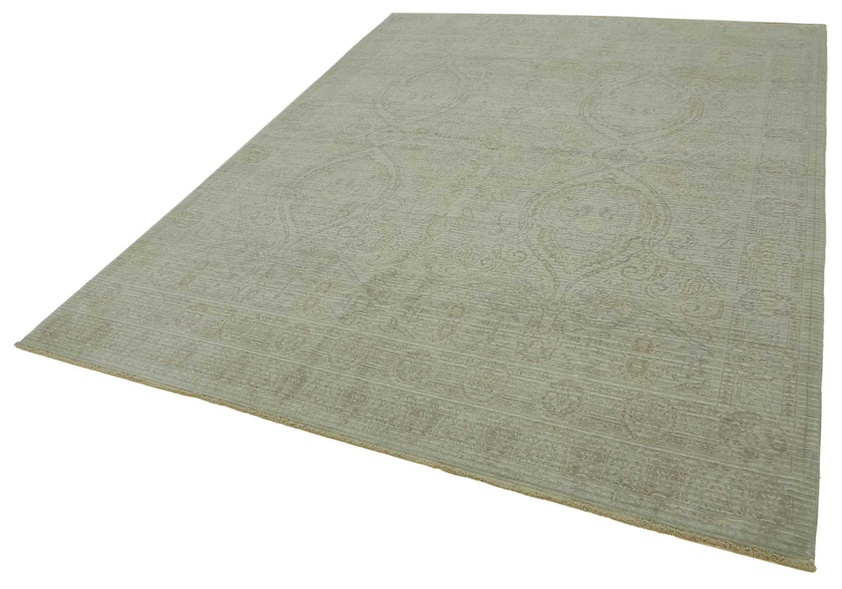Veltos Bej Madalyon Desenli Yün Düz Dokuma Halı 248x318 cm 47730 – doku yakın çekim